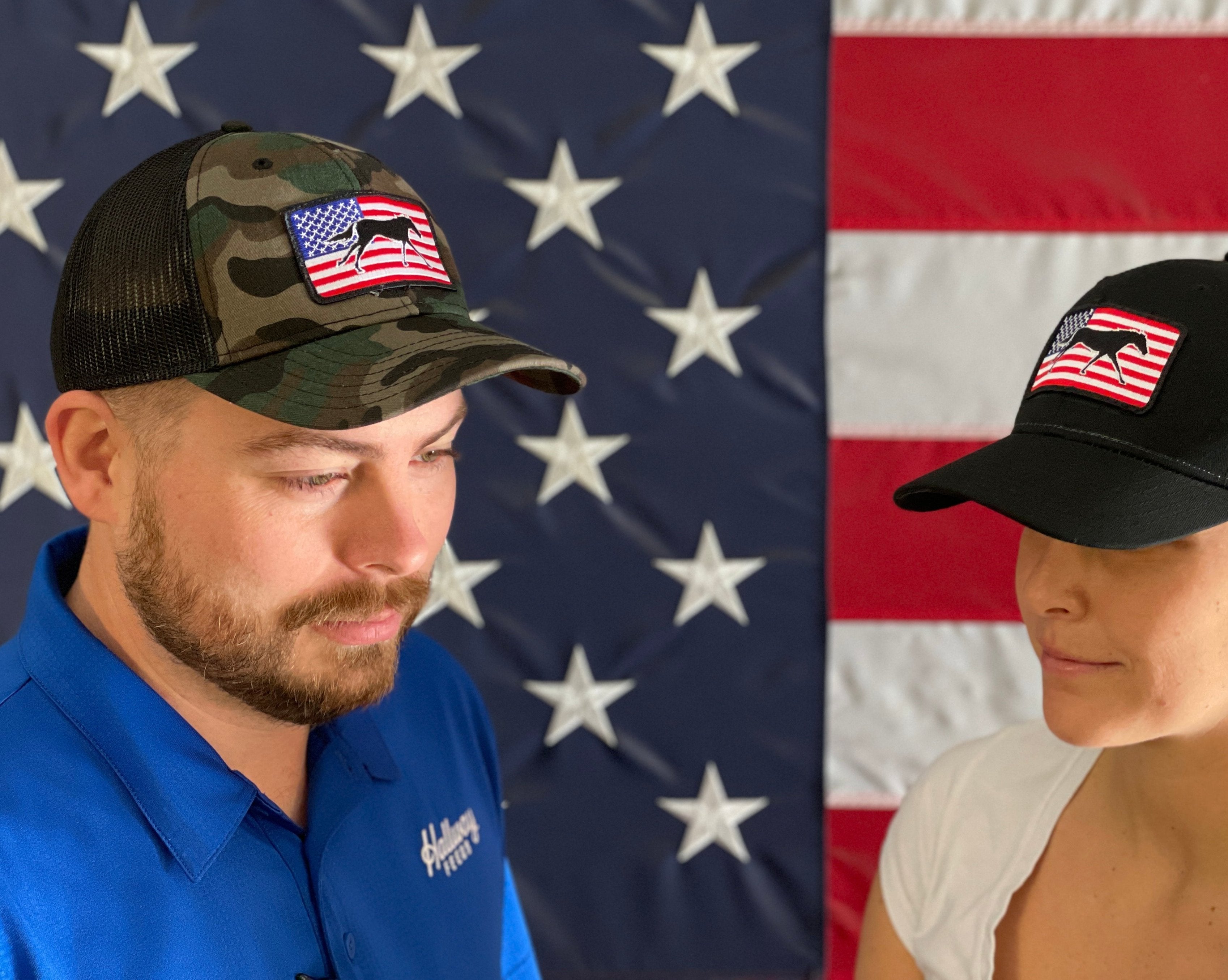 American Flag Patch Hat - Camo