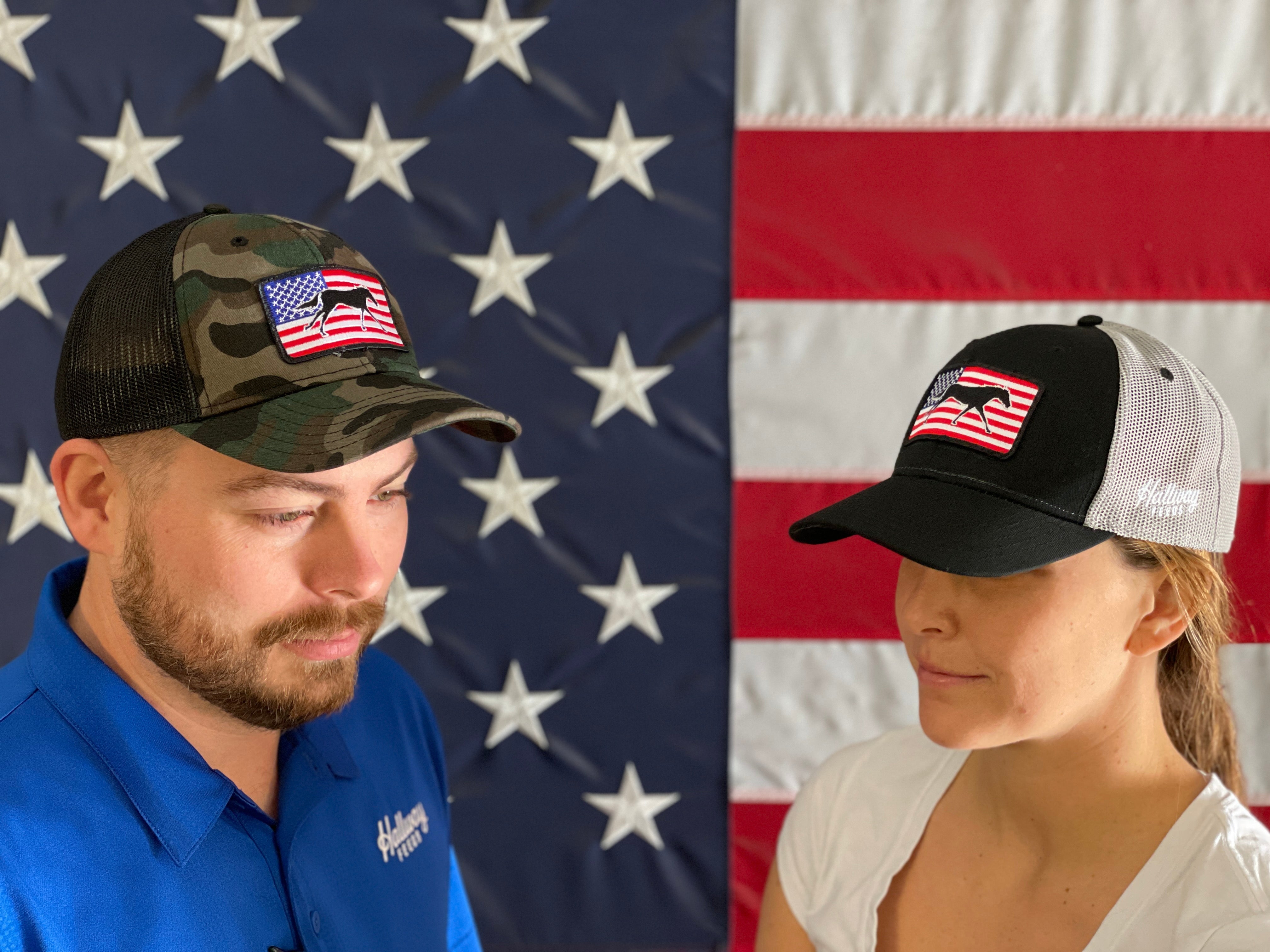 American Flag Patch Hat - Camo