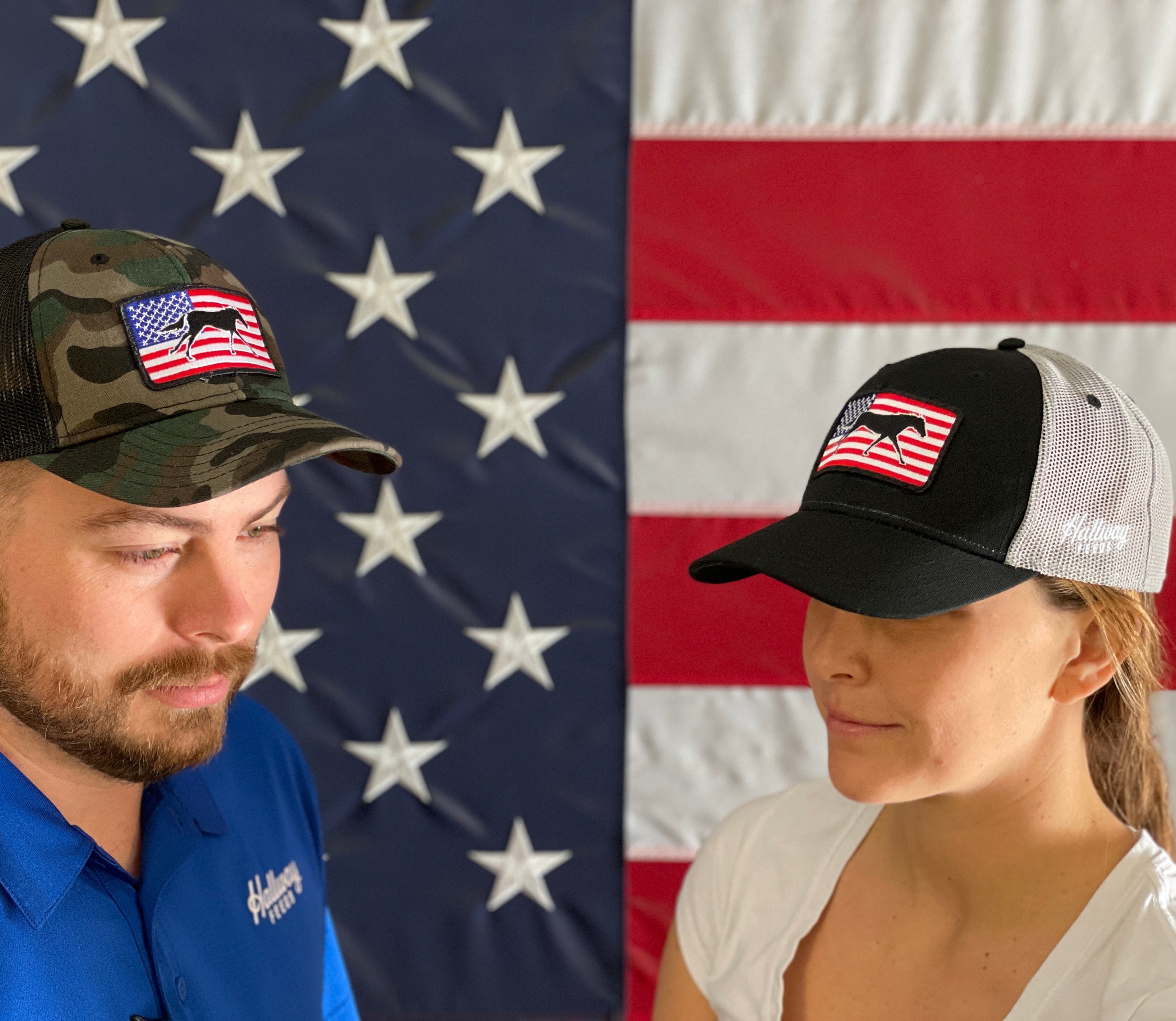 American Flag Patch Hat - Black